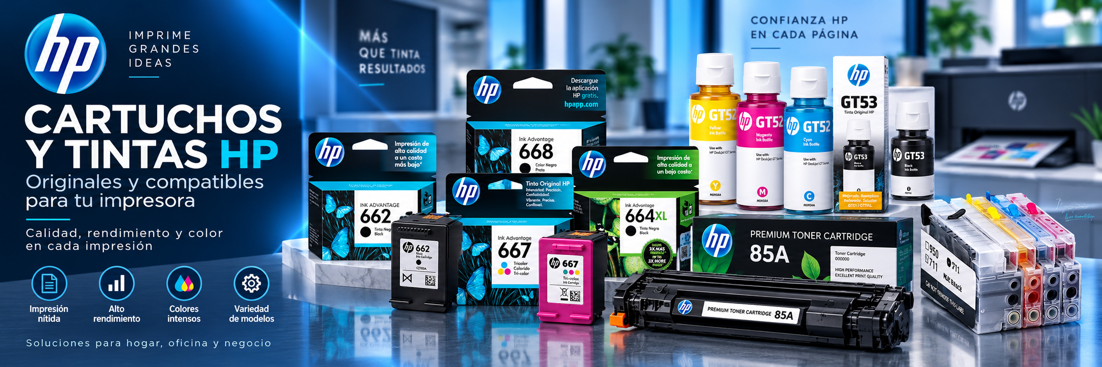 Cartuchos y tintas originales y compatibles